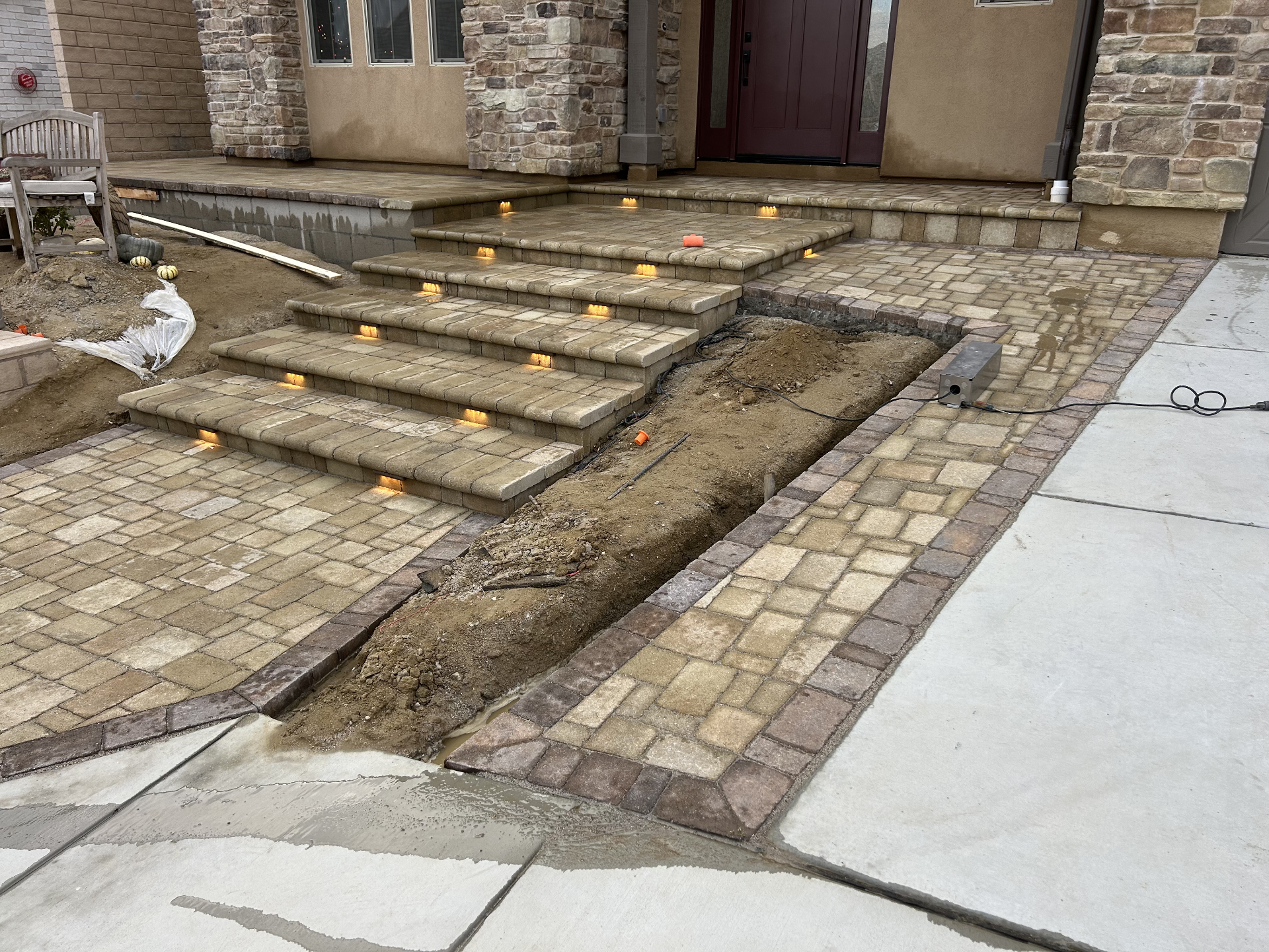 Lit Paver Entry Steps