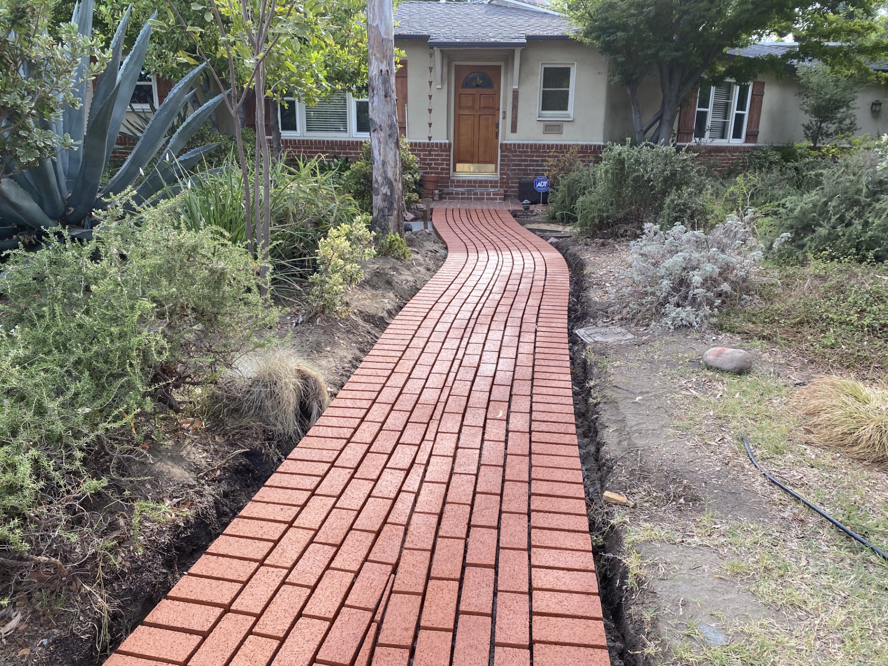 Curved Brick Walkway